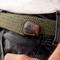 Elastic Braided Belt Armed Green
