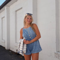 Chambray Denim Romper