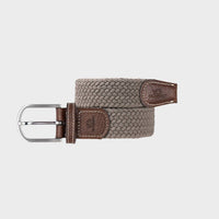 Beige Taupe Braided Elastic Belt