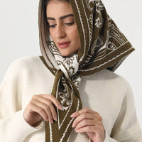 Paisley Knit Triangle Scarf