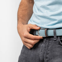 Cloud Blue Elastic Braided Belt