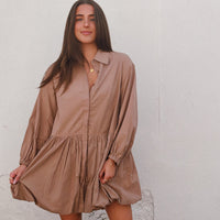 Bubble Hem Shirt Dress