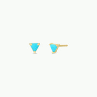 Mini Energy Gem - Turquoise - Gold Earrings
