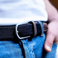Navy Blue Elastic Braided Belt