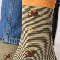 Combed cotton socks animals - Sloth