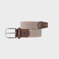 Beige Sand Elastic Braided Belt