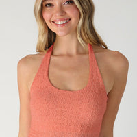 Floral Lace Halter Crop