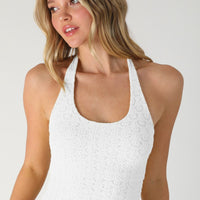 Floral Lace Halter Crop