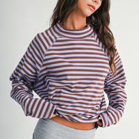 Oversized Long Sleeve Stripe Tee