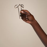 Metal Bow French Hair Pin - Gold