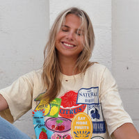 Fruit Stickers Oversized Tee