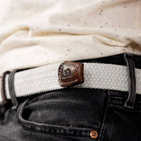 Coco White Braided Elastic Belt