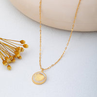 Gold Seashell Medallion Necklace