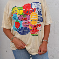Fruit Stickers Oversized Tee