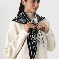 Paisley Knit Triangle Scarf