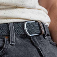 Elastic Braided Belt Flannel Grey