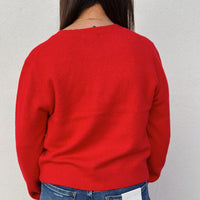 Medina Cardigan: Festive Red