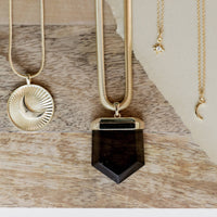 Tiny Crescent Moon Gold Necklace