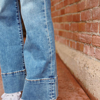 Kelsey Mid Rise Kick Flare Long: Contract