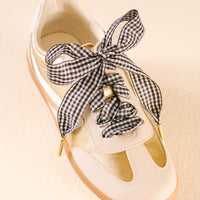 Step It Up Shoelaces: Gingham Black