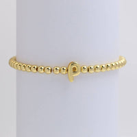 INITIAL MONOGRAM BUBBLE STRETCH BEAD BRACELET