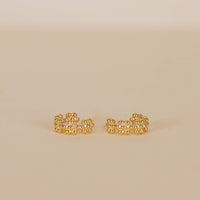 Petite Flower Hoop Earrings - 18k Gold Plated