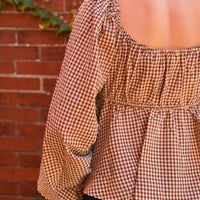 Liesel Gingham Peplum Top