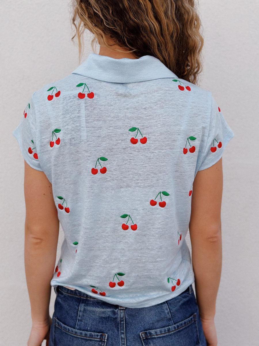 Cherry Embroidery Polo