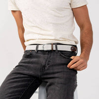 Coco White Braided Elastic Belt