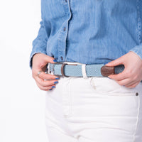 Cloud Blue Elastic Braided Belt