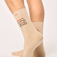 Combed cotton socks with patterns - Boombox