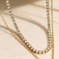 18K STAINLESS STEEL TARNISH FREE LAYERED NECKLACE