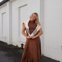 Sepia Mock Neck Dress
