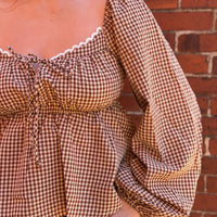Liesel Gingham Peplum Top