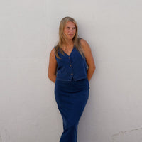 Noelle Jersey Denim Top