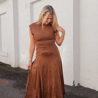 Sepia Mock Neck Dress