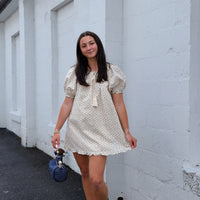Ruffled Hem Puff Sleeve Mini