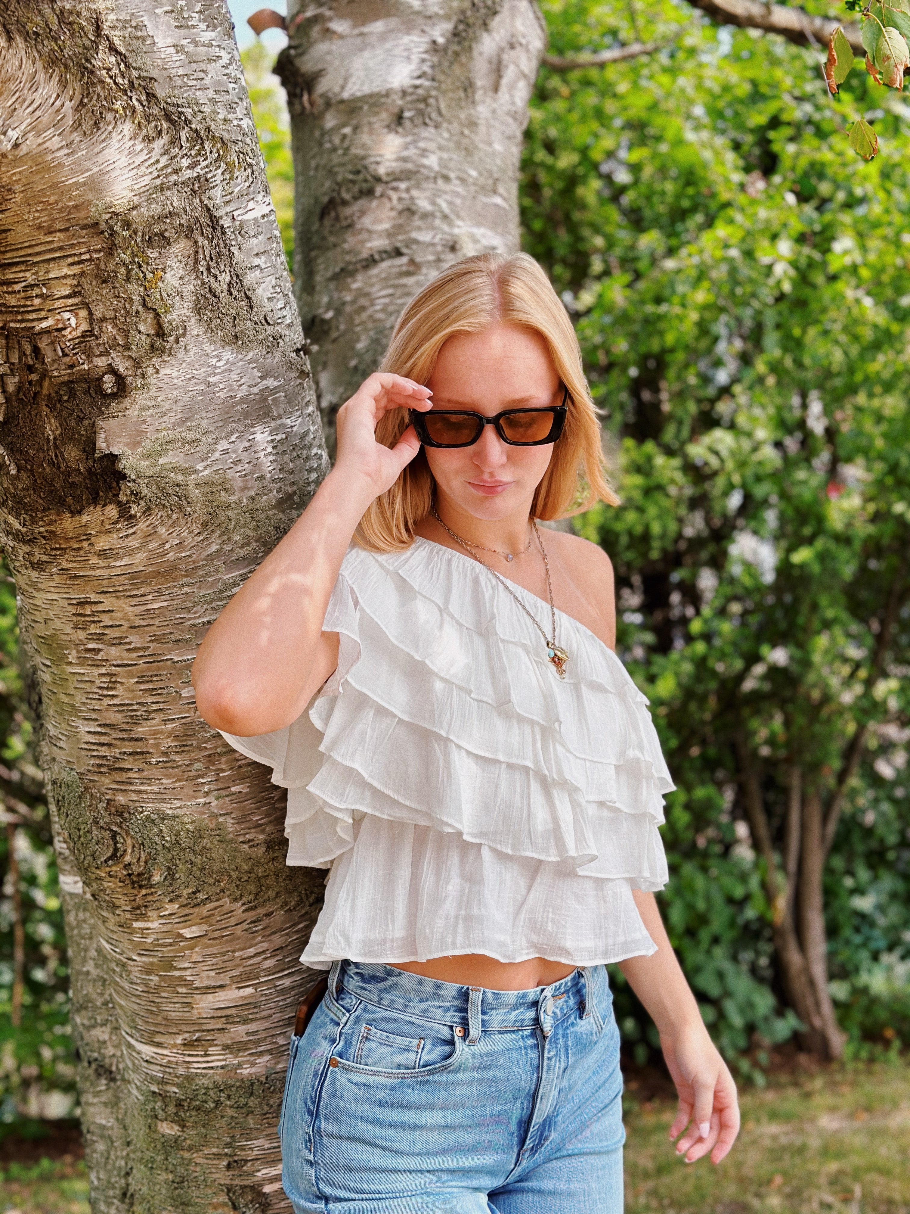 Tiered Ruffle One Shoulder Top – Emma + James