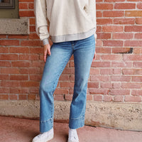 Kelsey Mid Rise Kick Flare Long: Contract