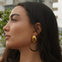 Corinne Oversized Oval Drop Earring