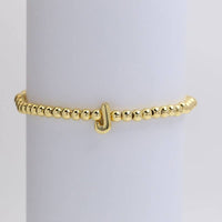 INITIAL MONOGRAM BUBBLE STRETCH BEAD BRACELET