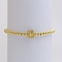 INITIAL MONOGRAM BUBBLE STRETCH BEAD BRACELET