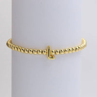 INITIAL MONOGRAM BUBBLE STRETCH BEAD BRACELET