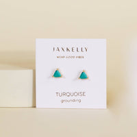 Mini Energy Gem - Turquoise - Gold Earrings
