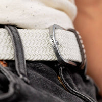 Coco White Braided Elastic Belt