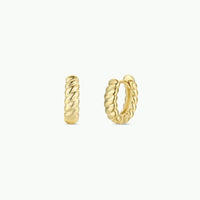 Small Channel Gold Hoop Earrings