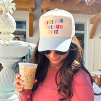 Here for the Fun of it - Baby Blue Corduroy Trucker Hat