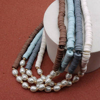 HEISHI DISC BEAD PEARL NECKLACE