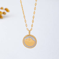 Gold Seashell Medallion Necklace