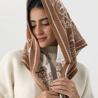 Paisley Knit Triangle Scarf